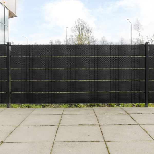vidaXL Balkonschermen 10 st 255x19 cm poly rattan zwart