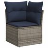 vidaXL 6-delige Loungeset met kussens poly rattan grijs