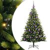vidaXL Kunstkerstboom met scharnier 150 LEDs Groen 150 cm PVC en PE