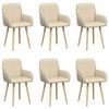 vidaXL Eettafelstoelen 6 st Stof Cr&egrave;mekleurig 56,5 x 50 x 87,5 cm