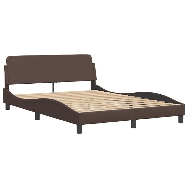 vidaXL Bedframe "Dover" kunstleer bruin 140x190 cm