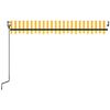 vidaXL Luifel automatisch uittrekbaar 450x350 cm geel en wit