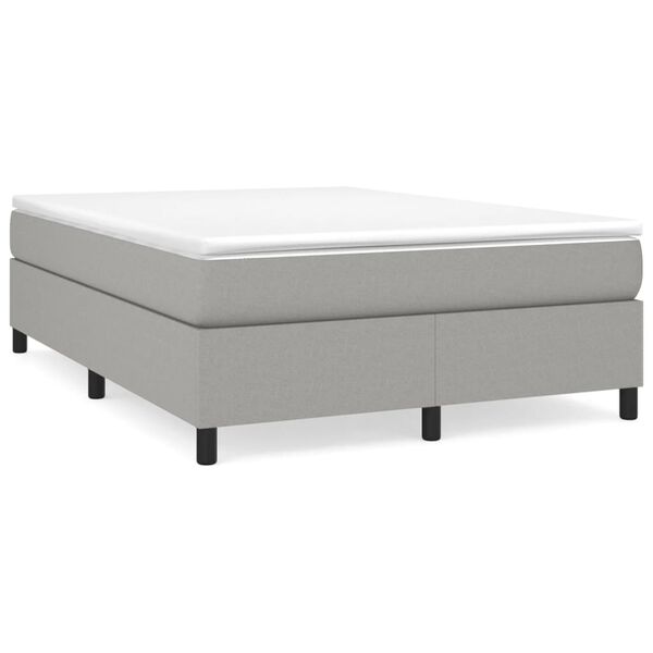 vidaXL Boxspring bed stof lichtgrijs 140x190 cm