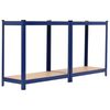 vidaXL Opbergrekken 2 st 80x40x160 cm staal en MDF blauw