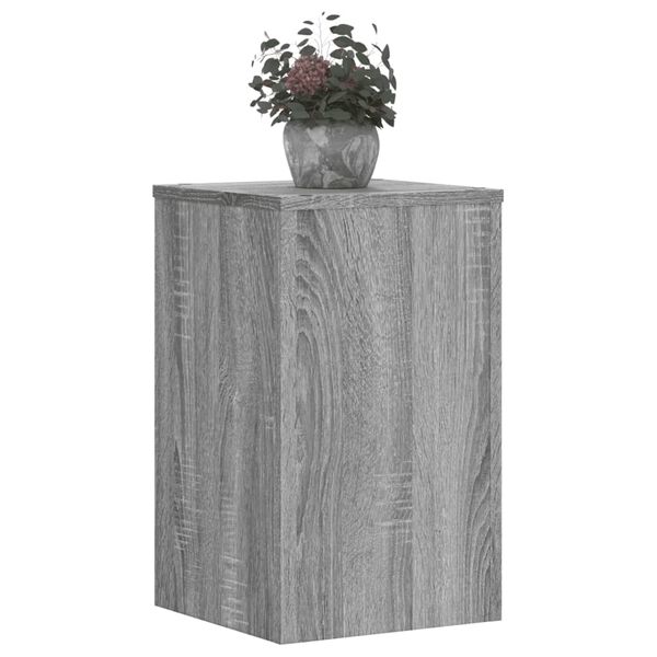 vidaXL Plantenstandaards 2 st 30x30x50 cm bewerkt hout grijs sonoma