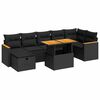 vidaXL 5-delige Loungeset met kussens poly rattan zwart
