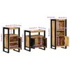 vidaXL Badkamermeubelset met plank 3 pcs Bruin Massief Mango Hout
