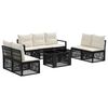 vidaXL Tuinbankenset 8 st Zwart en Cream Wit poly rattan
