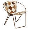 vidaXL Stoel ruitpatroon echt leer bruin