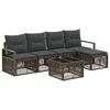 vidaXL Tuinbankenset 6 pcs Grijs poly rattan