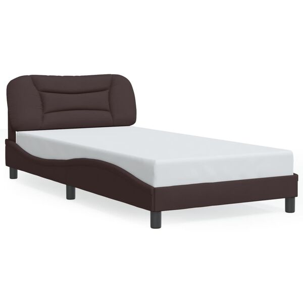 vidaXL Bedframe zonder matras "Hvar" 100x200 cm stof donkerbruin