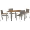vidaXL Tuin eettafelset 5 st Grijs poly rattan