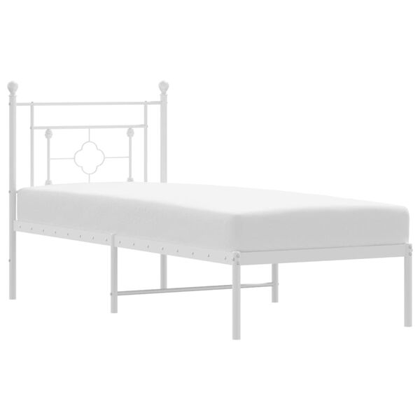 vidaXL Bedframe met hoofdbord metaal wit 80x200 cm