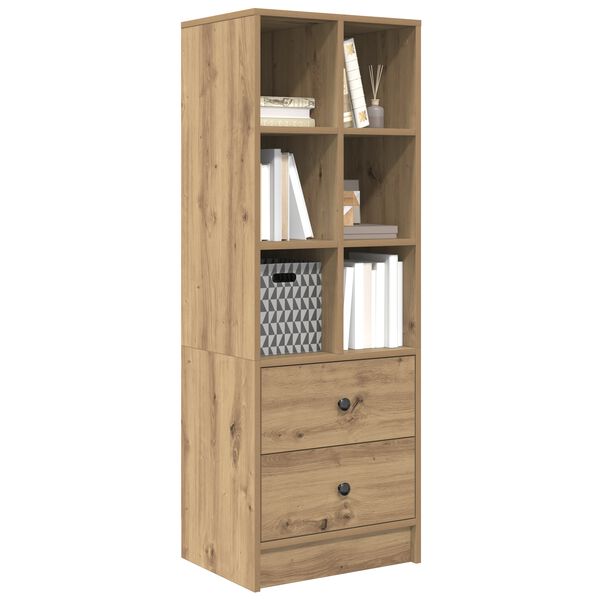 vidaXL Hoge kast met lade Artisan Eiken 45,5 x 34 x 127 cm