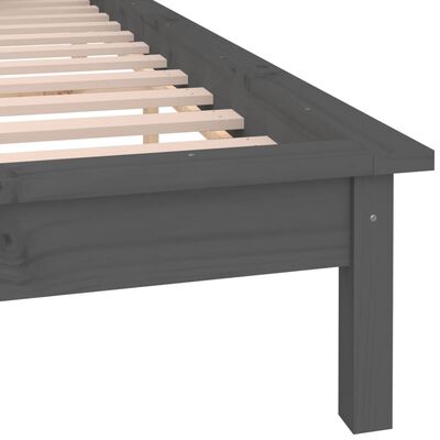 vidaXL Bedframe LED massief hout grijs 200x200 cm