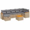 vidaXL 8-delige Loungeset met kussens poly rattan gemengd beige