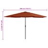 vidaXL Parasol met metalen paal 390 cm terracottakleurig