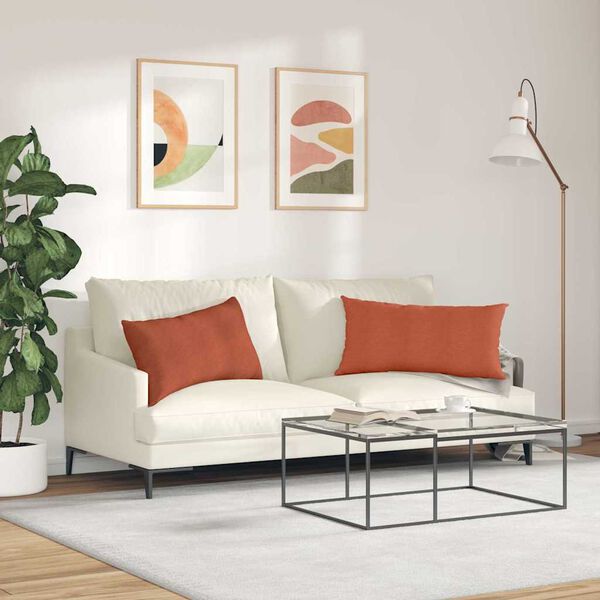 vidaXL Sofa Kussens 2 stuks Rood-oranje 80 x 40 cm Cordstof