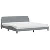 vidaXL Bed met matras "Dover" stof lichtgrijs 200x200 cm