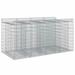 vidaXL Gabion Verhoogd Bed 2 st 200 x 100 x 100 cm zilver