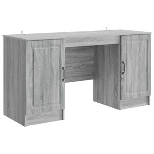 vidaXL Bureau met plank Grijs sonoma 142,5 x 50 x 75 cm Bewerkt hout