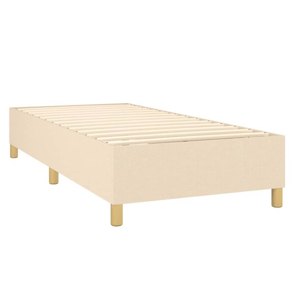 vidaXL Boxspring met matras stof cr&egrave;mekleurig 80x200 cm