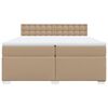 vidaXL Boxspring met matras kunstleer cappuccinokleurig 200x200 cm