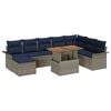 vidaXL Tuin Sofa Set 9 st grijs en marineblauw