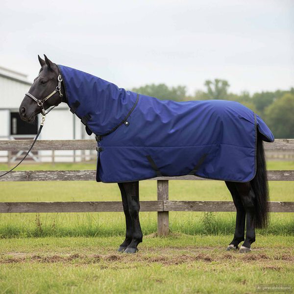 vidaXL Paardendeken Donkergroen en Zwart 95 cm Polyester
