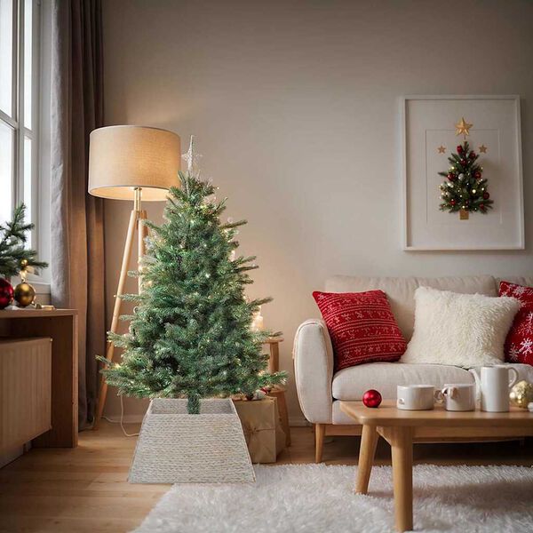 vidaXL Kerstboomkraag Wit 70 x 70 x 28 cm Waterhyacint