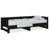 vidaXL Slaapbank uitschuifbaar massief grenenhout zwart 2x(90x190) cm