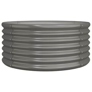 vidaXL Plantenbak 80x80x36 cm gegalvaniseerd staal grijs