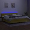 vidaXL Boxspring met matras en LED stof groen 200x200 cm