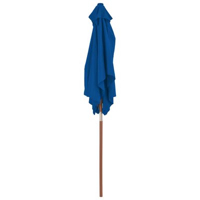 vidaXL Parasol met houten paal 150x200 cm blauw