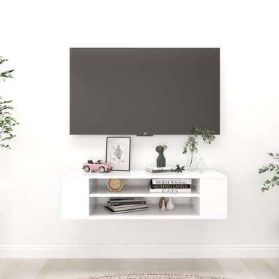 vidaXL Tv-hangmeubel 100x30x26,5 cm bewerkt hout wit