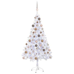 vidaXL Kunstkerstboom met verlichting en kerstballen 230 takken 120 cm
