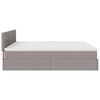 vidaXL Ottoman bed met matrassen en LED's 200x200cm stof taupe