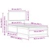 vidaXL Bedframe met Gevoerd Hoofdgedeelte Donkergrijs 80 x 200 cm