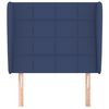 vidaXL Hoofdbord met randen 93x23x118/128 cm stof blauw