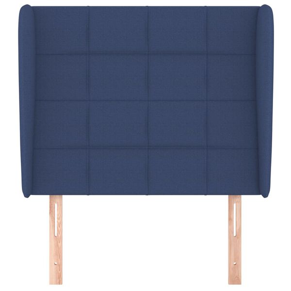 vidaXL Hoofdbord met randen 93x23x118/128 cm stof blauw