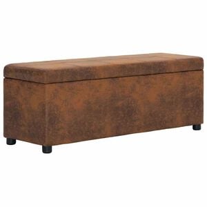 vidaXL Bankje met opbergvak 116 cm kunstsu&egrave;de bruin