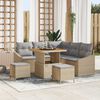vidaXL Tuin Sofa Set met kussen 8 pcs Beige Poly riet