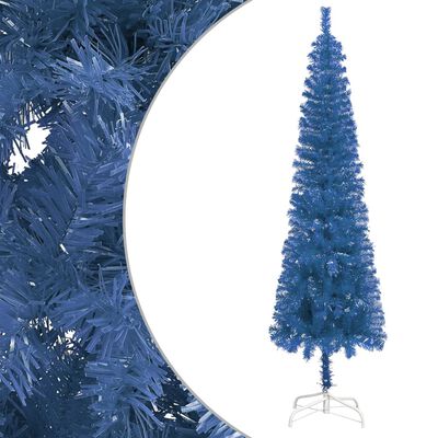 geloof Faeröer Omgaan vidaXL Kerstboom met LED's en kerstballen smal 150 cm blauw online kopen |  vidaXL.be