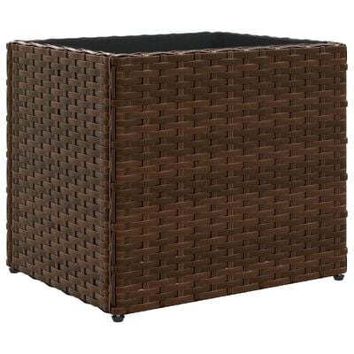 vidaXL Plantenbak 36x30x32 cm poly rattan bruin