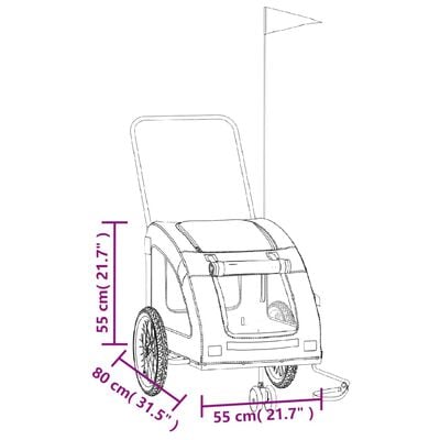 vidaXL Hondenfietstrailer oxford stof en ijzer zwart