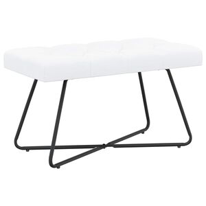 vidaXL Bank met knoopverstelling Wit 80 x 40 x 46 cm Stof