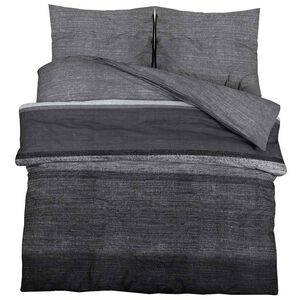 vidaXL Dekbedovertrekset 225x220 cm katoen donkergrijs en zwart