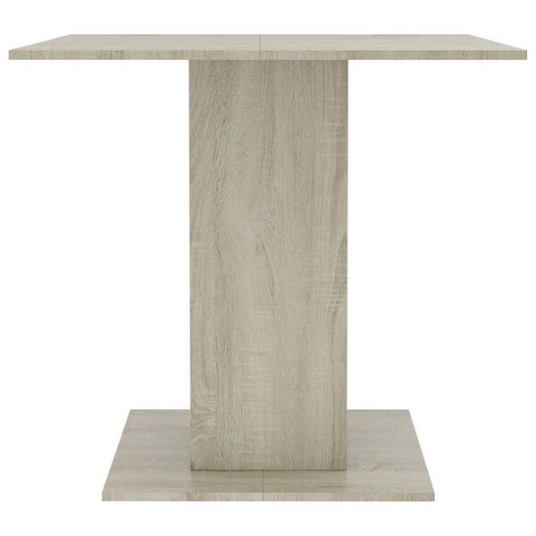 vidaXL Eettafel 80x80x75 cm bewerkt hout wit en sonoma eikenkleurig