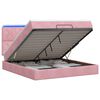 vidaXL Ottoman Bed met Matrassen en LED Roze 140 x 190 cm fluweel