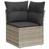 vidaXL 5-delige Loungeset met kussens poly rattan lichtgrijs